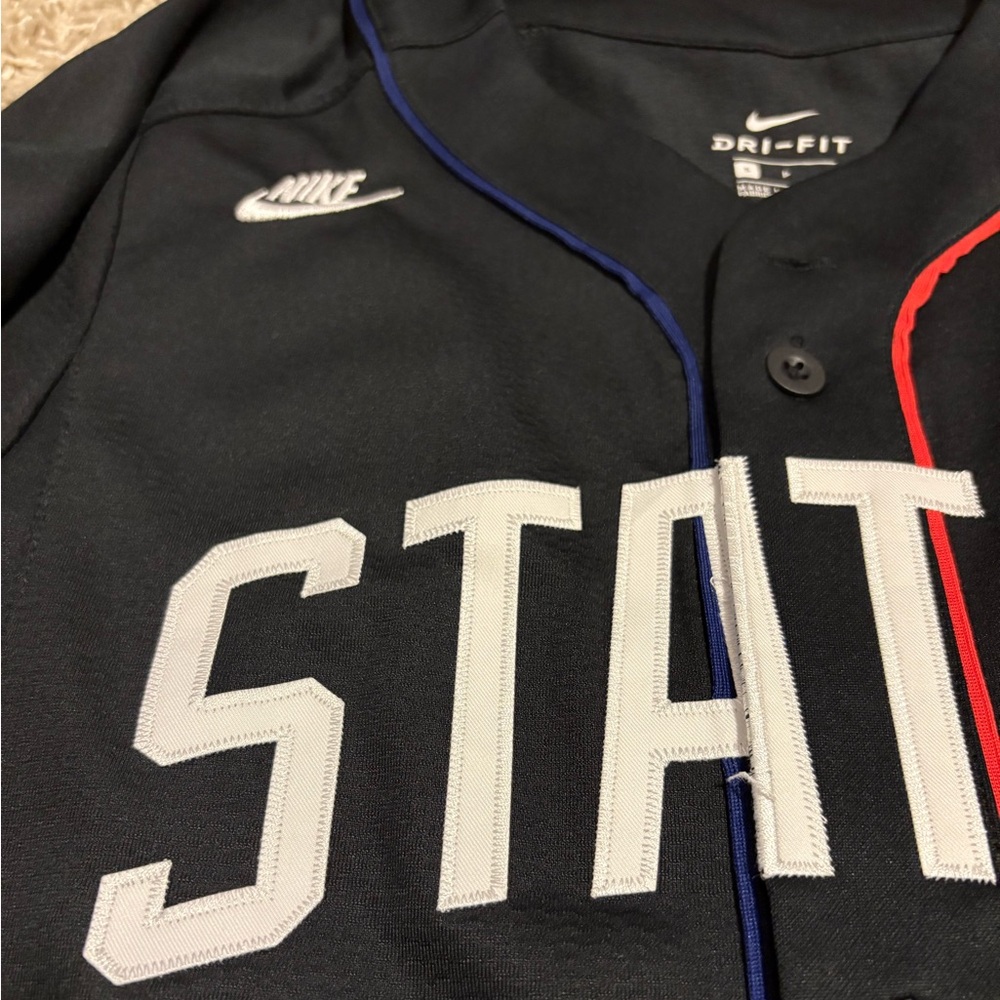 Nike dri-fit USA baseball jersey, size small, black w/red/blue 🔥🔥🔥 - Picture 4 of 7